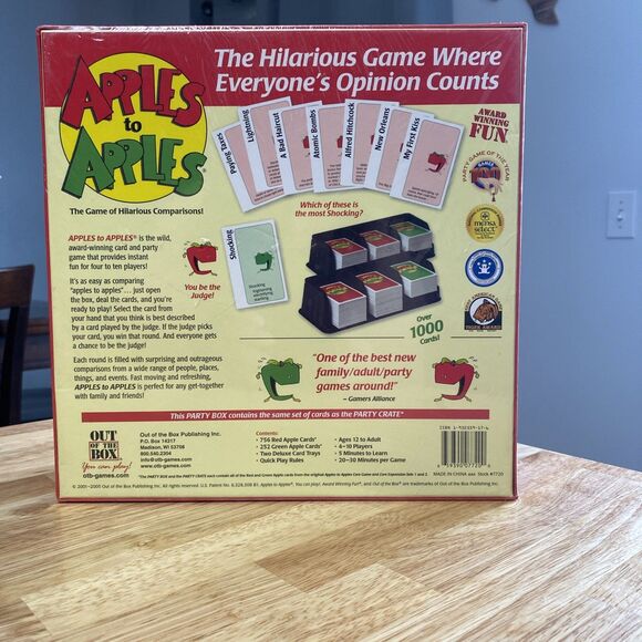 Apples to Apples Game Out Of The Box Party Box Brand New Sealed - Picture 2 of 8